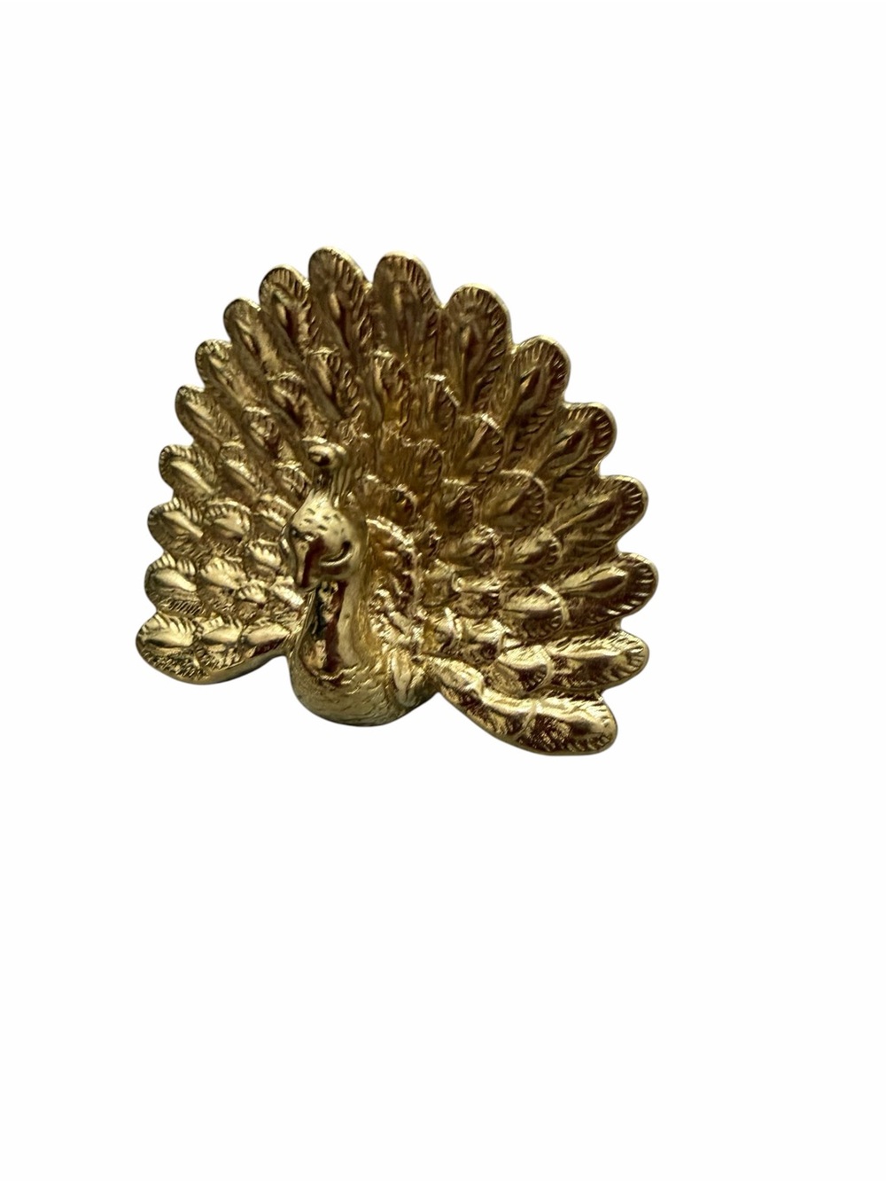 Set of 8 Gold Peacock Drawer Pulls Knobs
